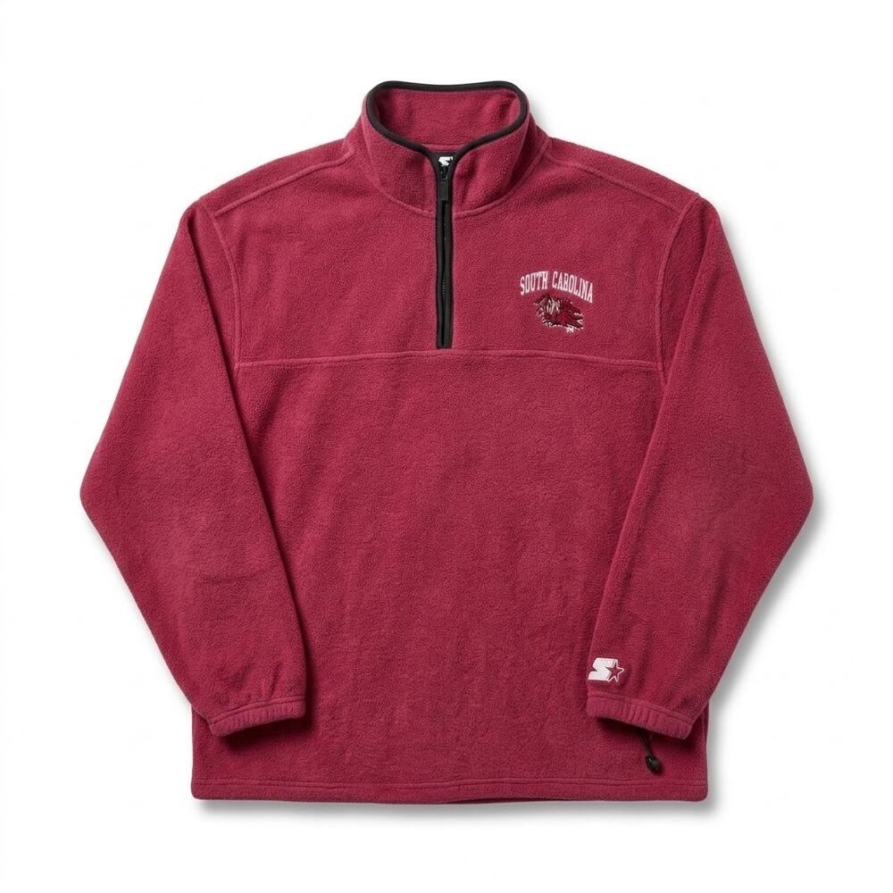 Starter South Carolina Gamecocks Fleece 1/4 Zip Pullover Maroon Vintage Mens XL